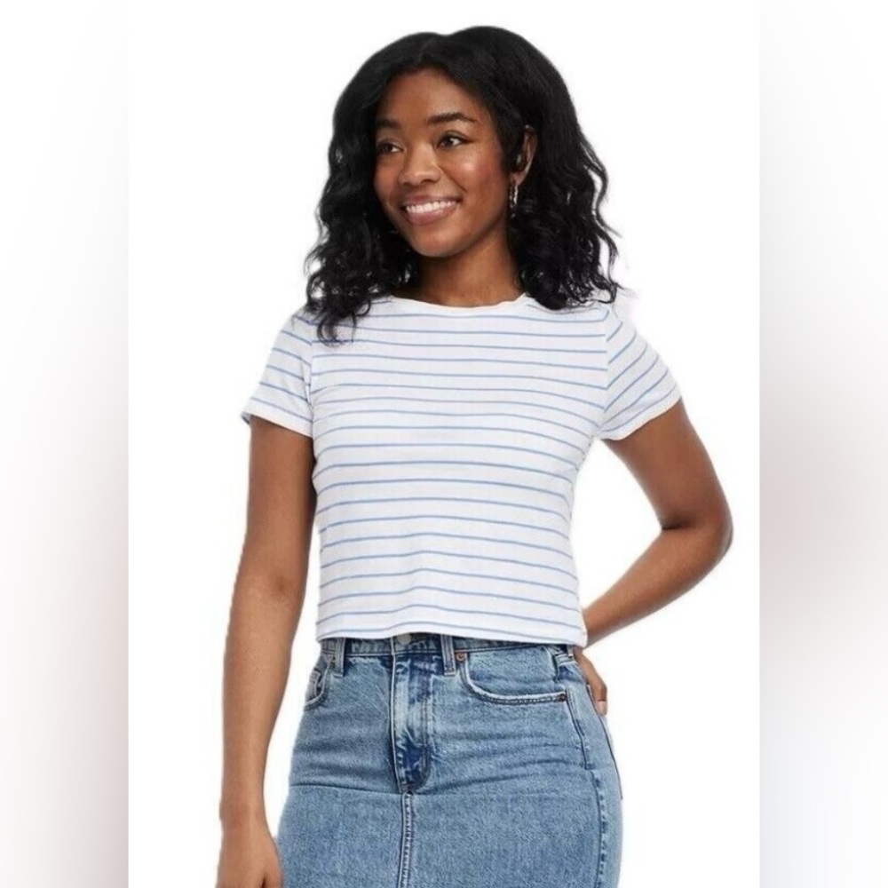Universal Thread Blue  & White Stripe Tee   - Size Small NEW!